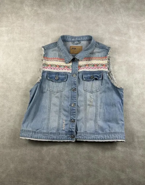 Vestă Fb Sister EU 42 | Bleu, Fără glugă, Oriental & Paisley, Denim - Image 2