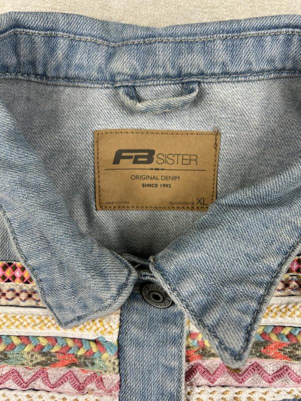 Vestă Fb Sister EU 42 | Bleu, Fără glugă, Oriental & Paisley, Denim - Image 3