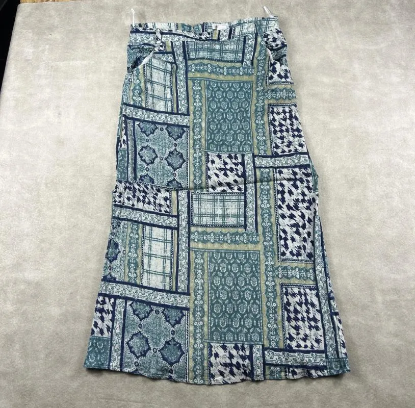 Fustă dreaptă Inedit EU 42 | Turcoaz, Maxi, Dreaptă (Straight) fit, Abstract & Color Block - Image 2