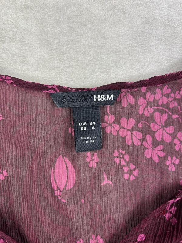 Top cu peplum H&M EU 34 | Indigo, Normal, Fără mâneci, Volane - Image 4