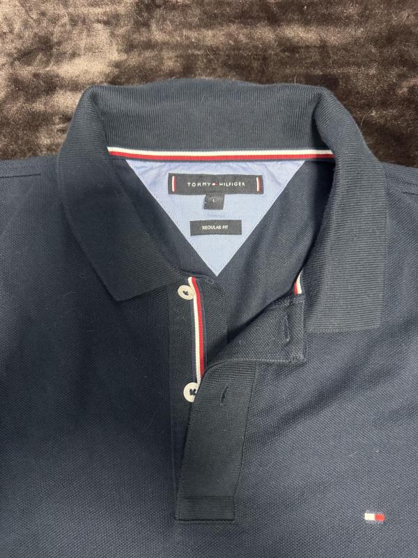 Tricou polo Tommy Hilfiger L | Bleumarin, Logo, Bumbac - Image 3