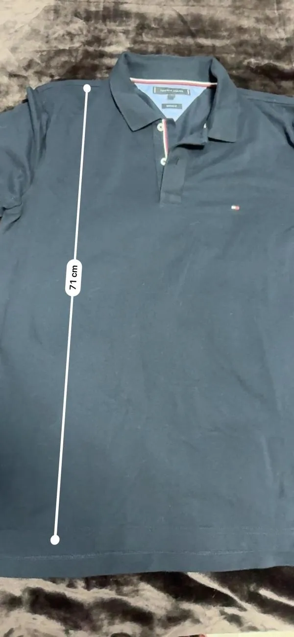 Tricou polo Tommy Hilfiger L | Bleumarin, Logo, Bumbac - Image 5