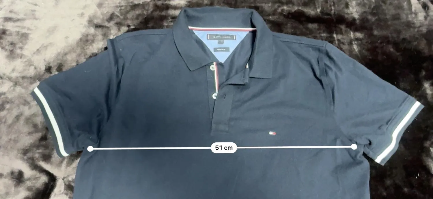 Tricou polo Tommy Hilfiger L | Bleumarin, Logo, Bumbac - Image 7
