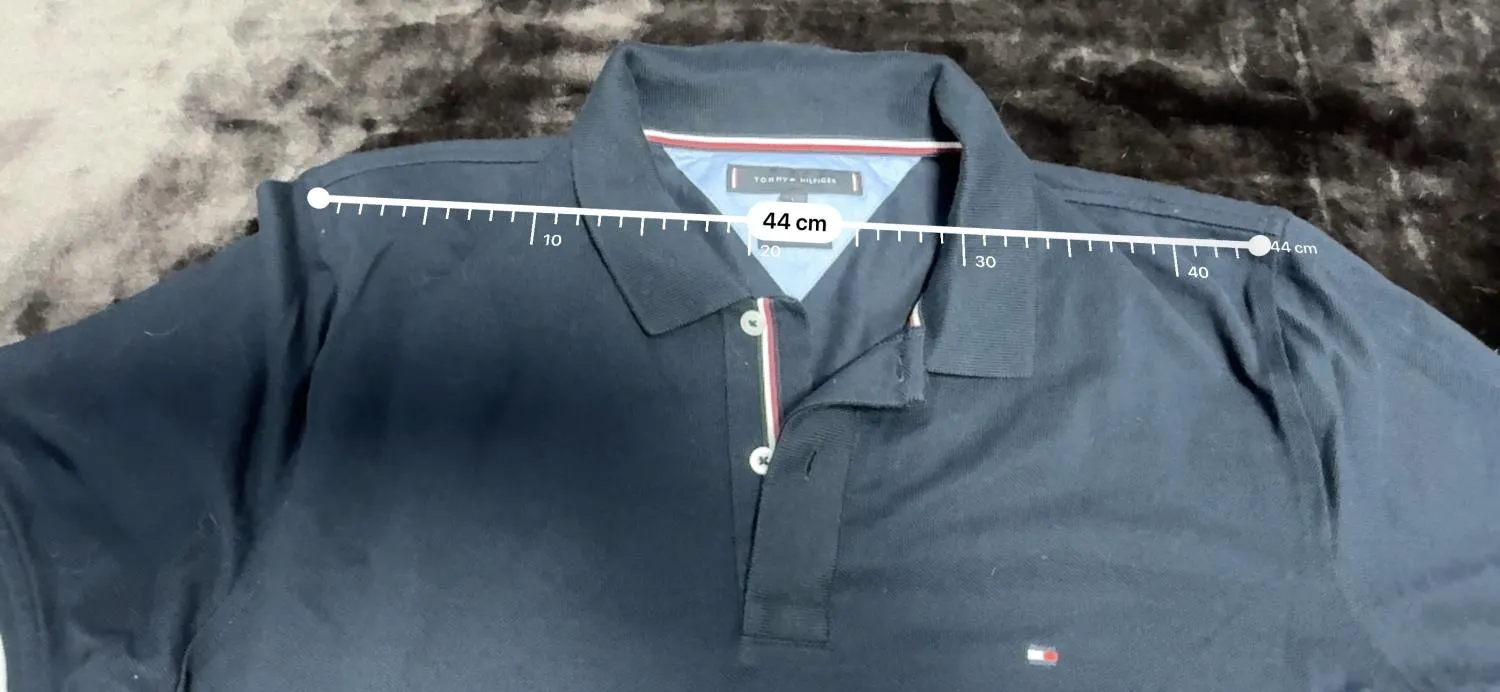 Tricou polo Tommy Hilfiger L | Bleumarin, Logo, Bumbac - Image 8