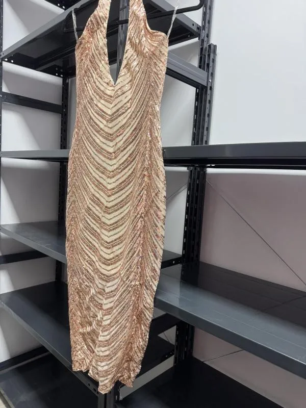 Rochie de seară Club London EU 34 | Ivoire, Midi, Bretele după gât, Paiete, Poliester - Image 2