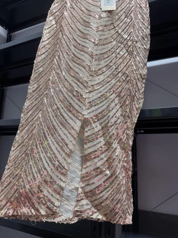 Rochie de seară Club London EU 34 | Ivoire, Midi, Bretele după gât, Paiete, Poliester - Image 7