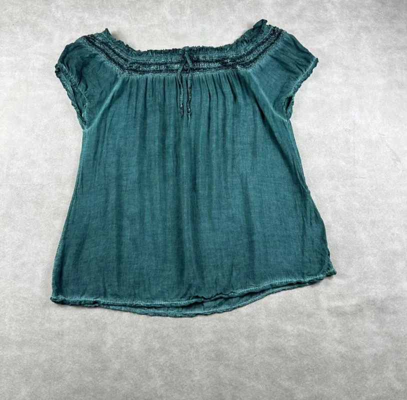 Top cu peplum EU 40 | Verde, Normal, Mânecă scurtă - Image 4