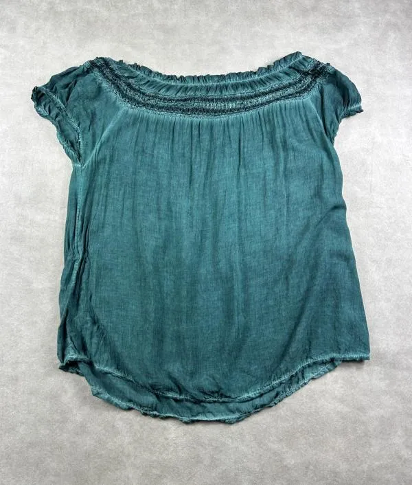 Top cu peplum EU 40 | Verde, Normal, Mânecă scurtă - Image 6