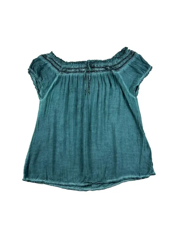 Top cu peplum EU 40 | Verde, Normal, Mânecă scurtă