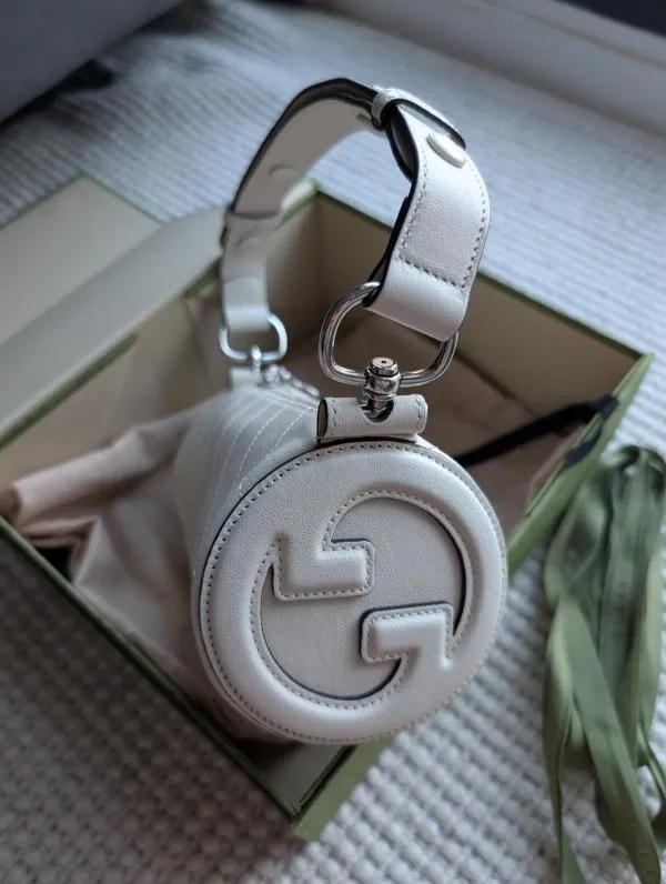 Geantă de umăr Gucci | Alb, Dungi, Piele naturală - Image 3