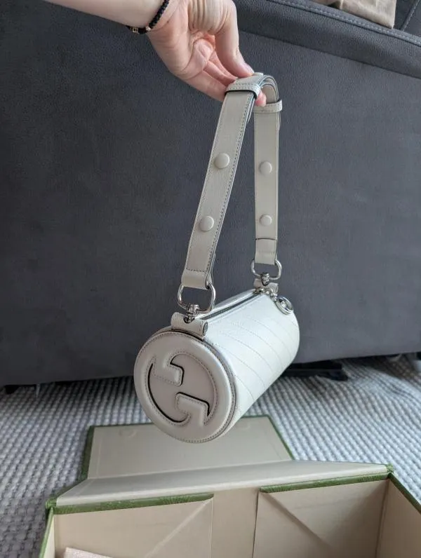 Geantă de umăr Gucci | Alb, Dungi, Piele naturală - Image 7