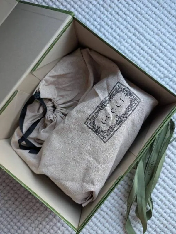 Geantă de umăr Gucci | Alb, Dungi, Piele naturală - Image 10