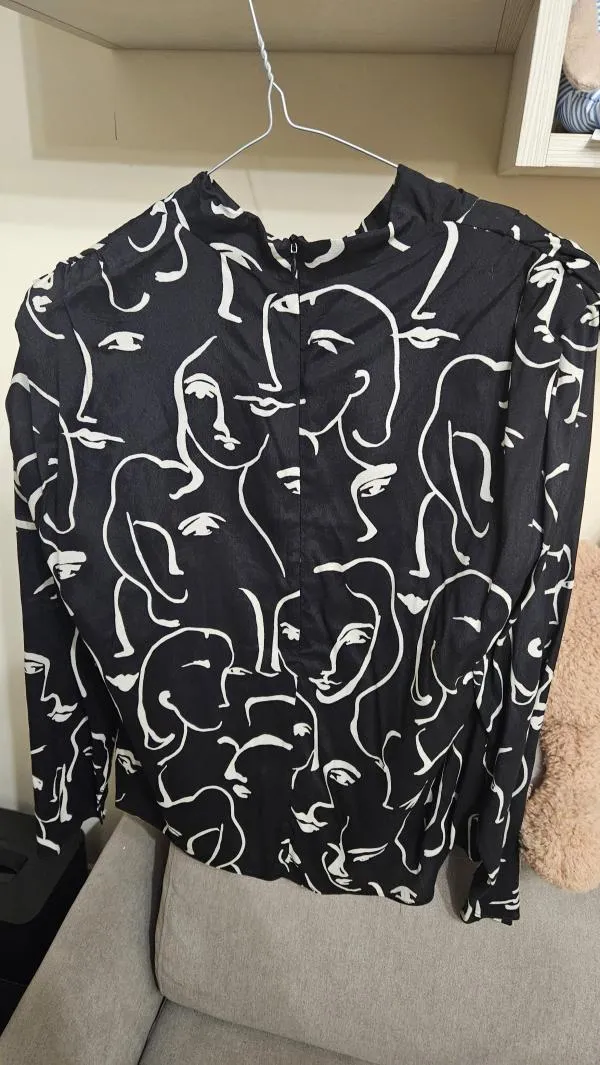 Cămașă Zara S | Negru, Normal, Mânecă lungă, Vâscoză - Image 3