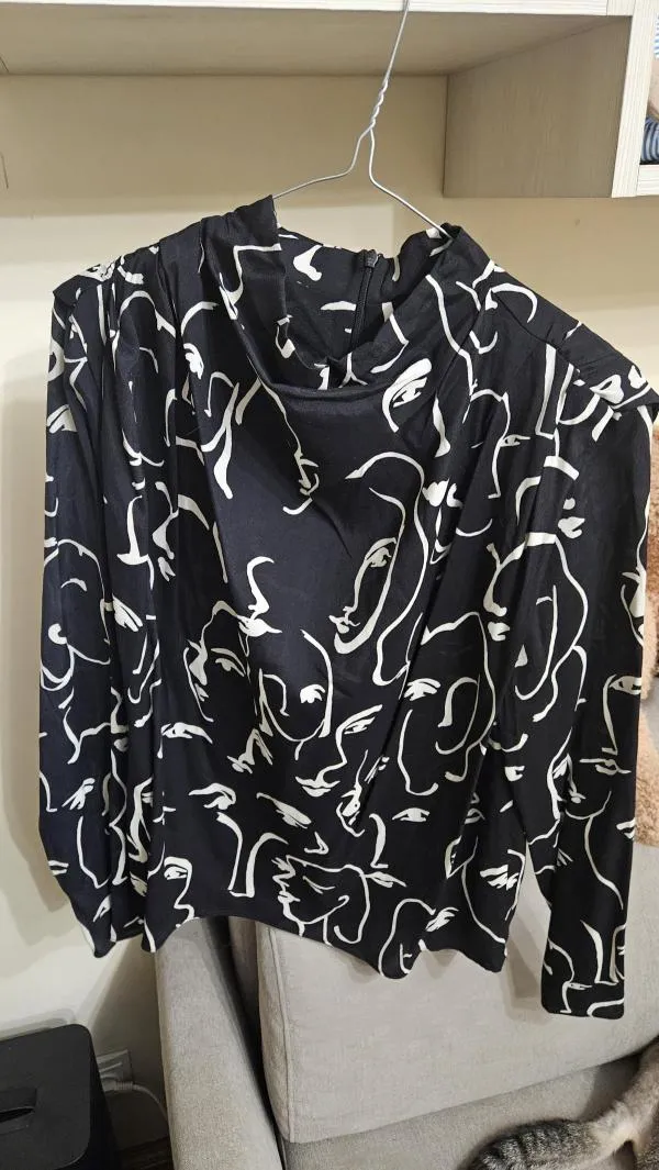 Cămașă Zara S | Negru, Normal, Mânecă lungă, Vâscoză - Image 4
