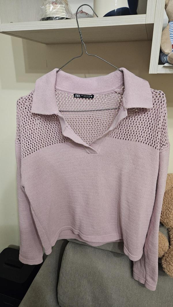 Bluză Zara S | Roz, Normal, Mânecă lungă, Poliester - Image 2