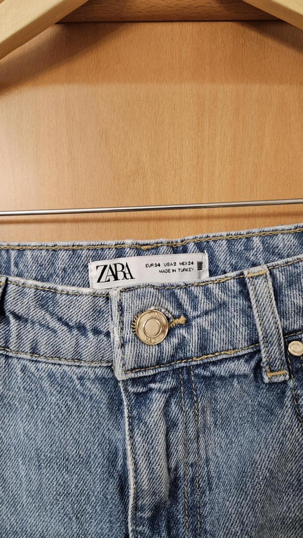 Blugi Zara EU 34 | Bleu, Lungi, Talie înaltă, Bumbac - Image 3