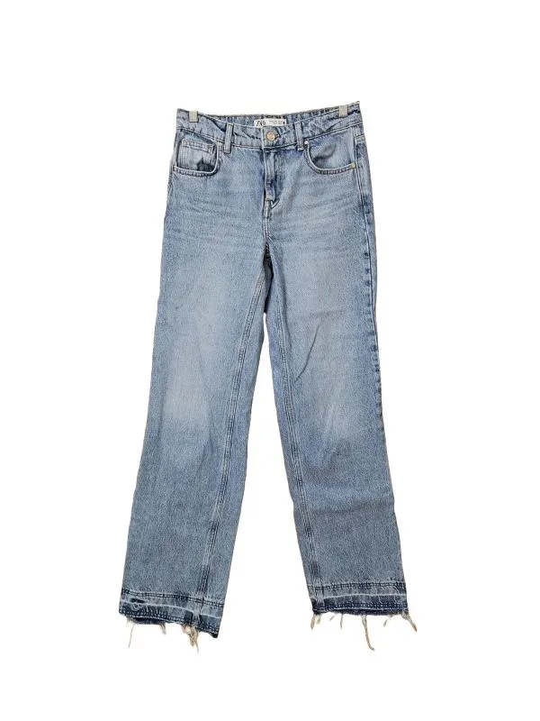 Blugi Zara EU 34 | Bleu, Lungi, Talie înaltă, Bumbac
