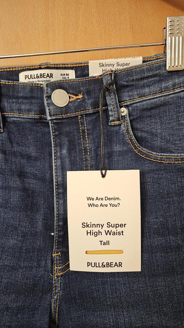 Blugi Zara EU 36 | Bleumarin, Lungi, Talie înaltă, Skinny fit, Bumbac - Image 3