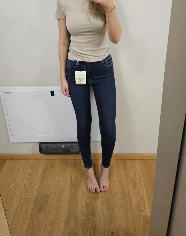 Blugi Zara EU 36 | Bleumarin, Lungi, Talie înaltă, Skinny fit, Bumbac - Image 6