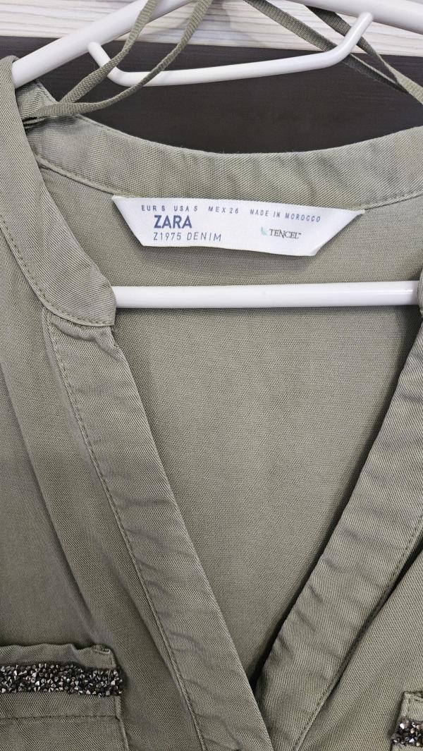 Rochie casual Zara S | Khaki, Mini, Liocel - Image 6
