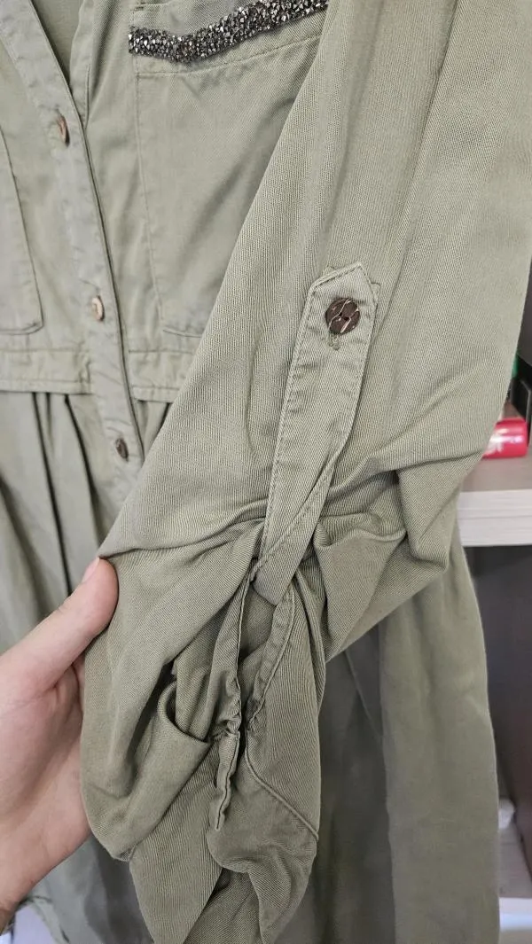 Rochie casual Zara S | Khaki, Mini, Liocel - Image 8