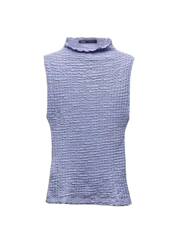 Maiou Zara S | Bleu, Normal, Fără mâneci, Poliester
