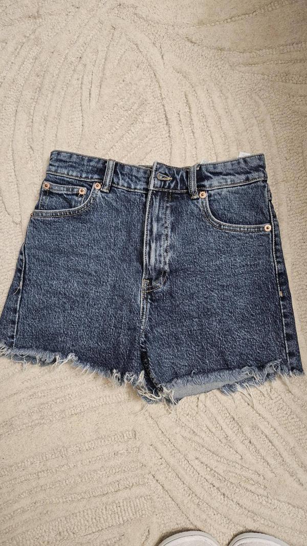 Blugi Zara EU 34 | Bleumarin, Scurți, Talie înaltă, Bumbac - Image 2
