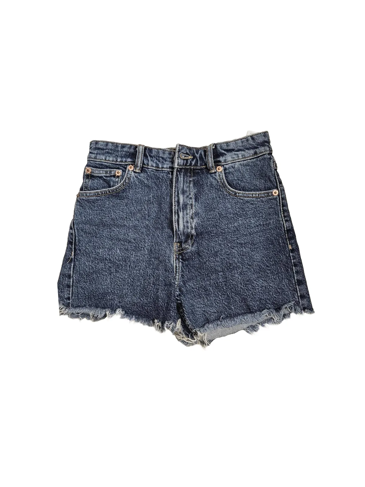 Blugi Zara EU 34 | Bleumarin, Scurți, Talie înaltă, Bumbac