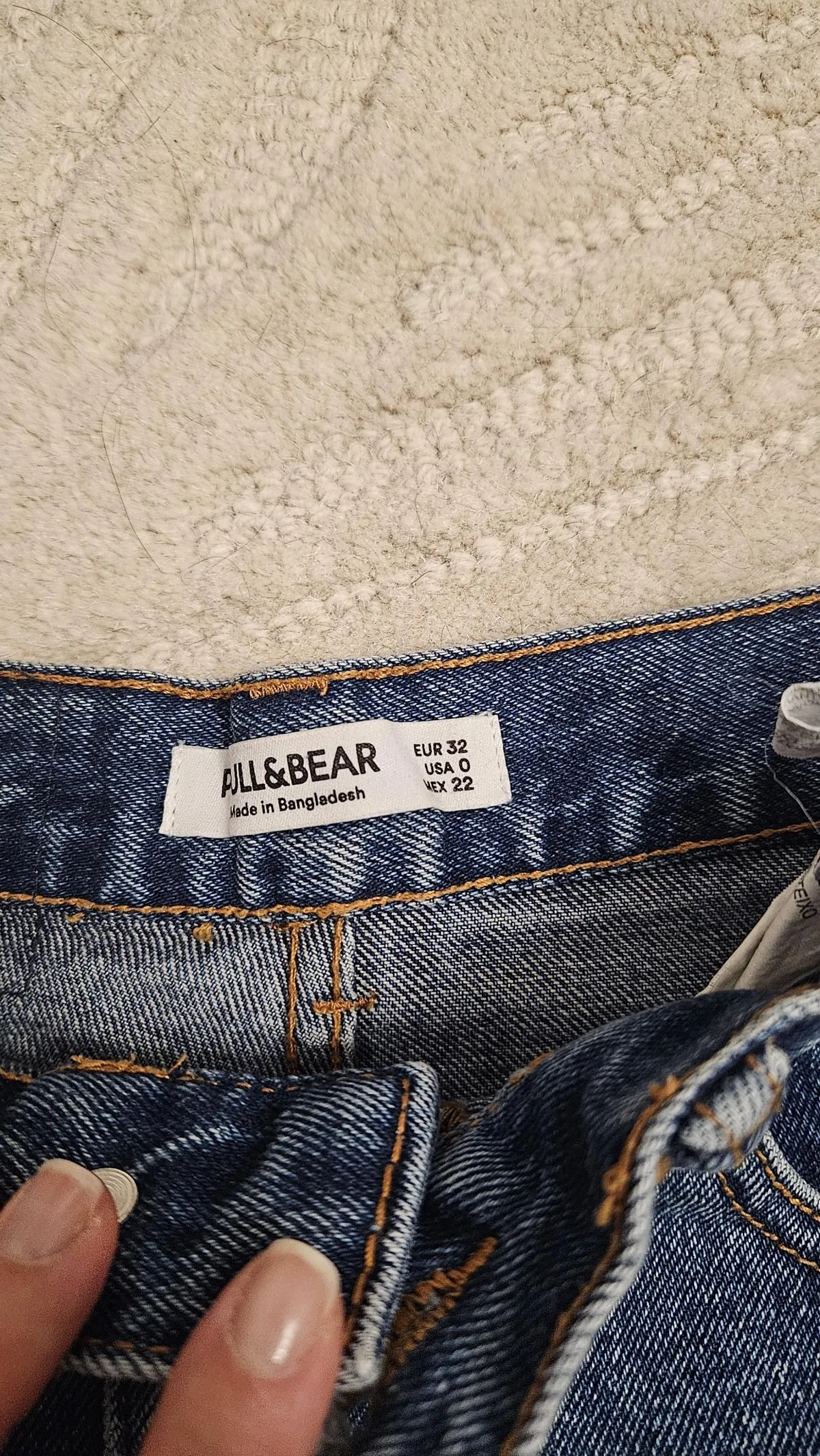 Blugi Pull&Bear EU 32 | Albastru, Scurți, Talie înaltă, Bumbac - Image 4