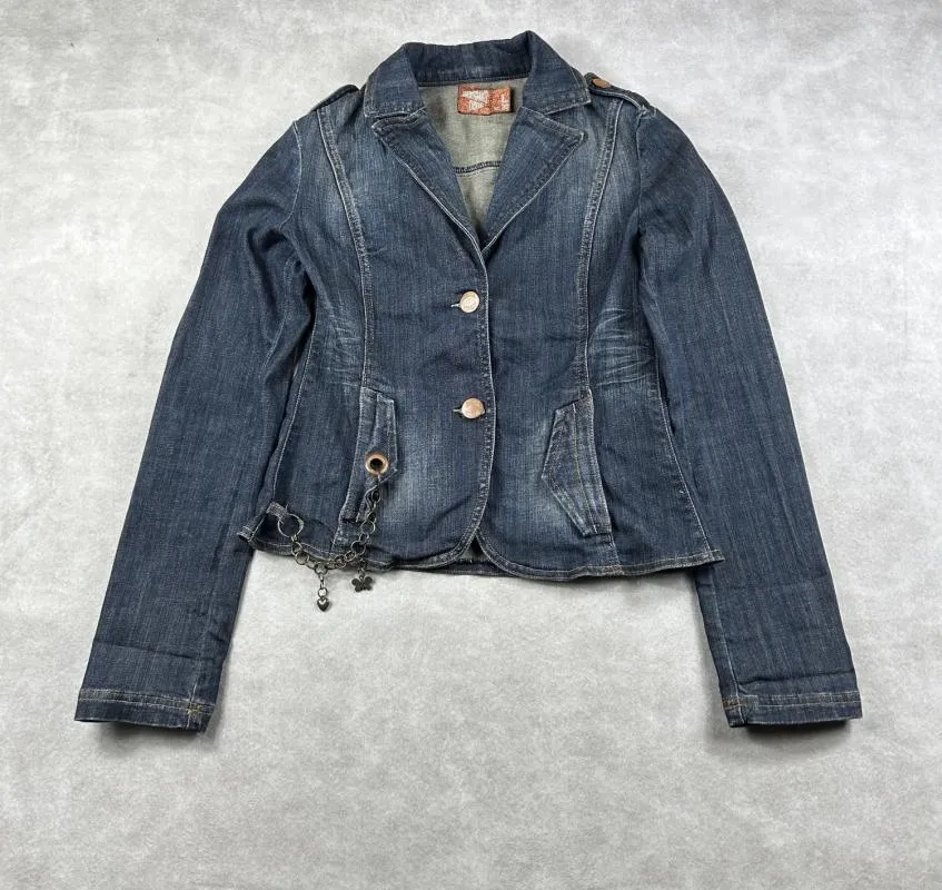 Geacă din denim Bershka L | Albastru, Fără glugă - Image 2