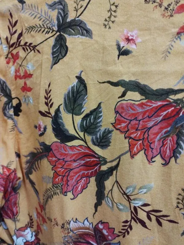 Bluză Reserved EU 36 | Portocaliu, Normal, Mânecă lungă, Floral & Tropical, Bumbac - Image 8