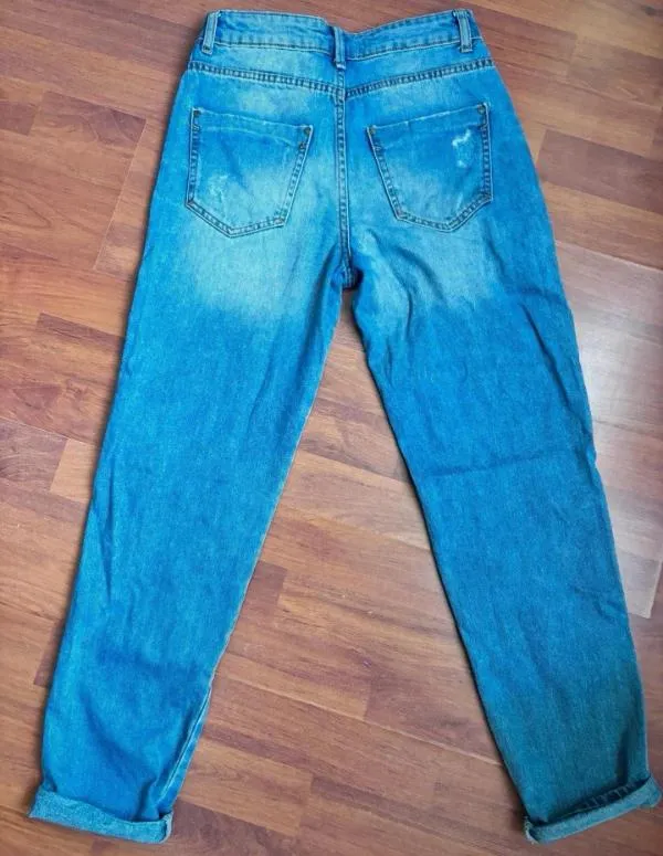 Blugi Reserved EU 34 | Albastru, Lungi, Talie înaltă, Wide Leg fit, Bumbac - Image 3