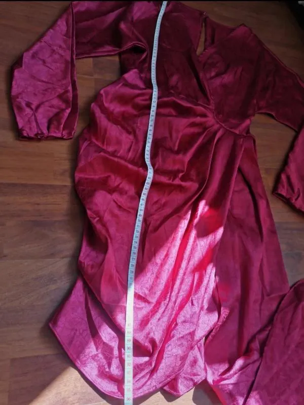 Rochie de ocazie Shein XS | Burgundy, Mini, Mânecă lungă, Cu decupaje, Elastan - Image 6