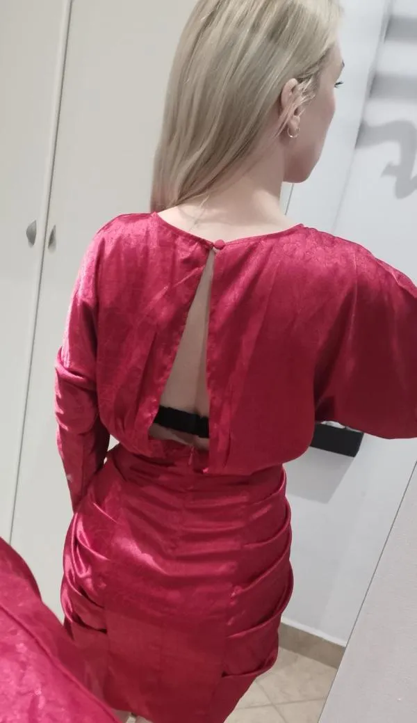 Rochie de ocazie Shein XS | Burgundy, Mini, Mânecă lungă, Cu decupaje, Elastan - Image 9