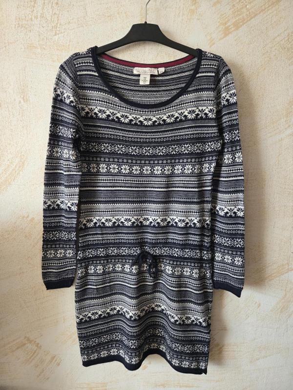 Rochie de iarnă H&M M | Bleumarin, Mini, Mânecă lungă, Bumbac - Image 2