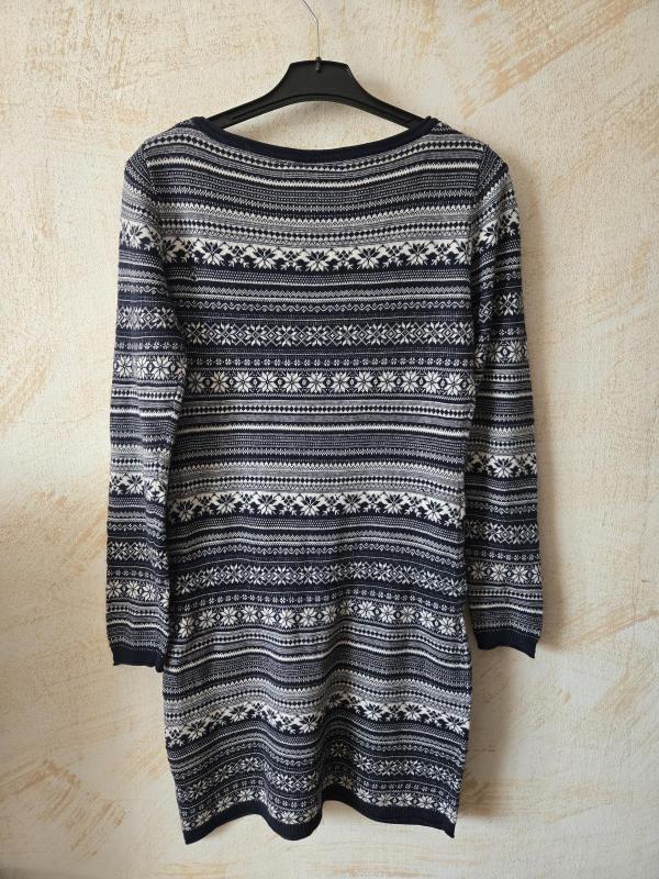 Rochie de iarnă H&M M | Bleumarin, Mini, Mânecă lungă, Bumbac - Image 3