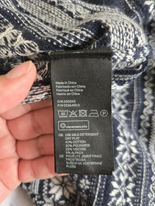 Rochie de iarnă H&M M | Bleumarin, Mini, Mânecă lungă, Bumbac - Image 5