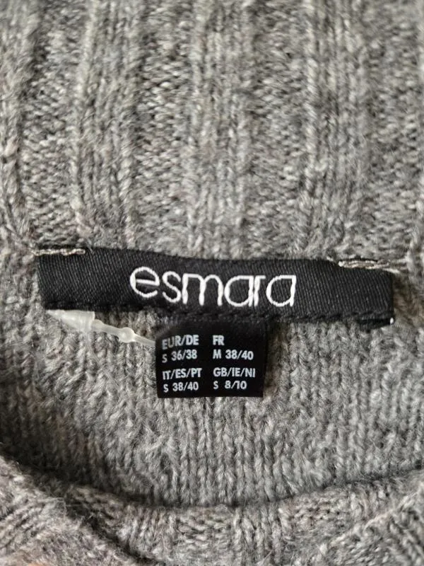 Rochie de iarnă Esmara S | Gri, Mini, Mânecă lungă, Poliester - Image 4