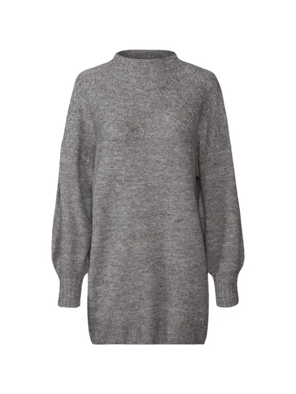 Rochie de iarnă Esmara S | Gri, Mini, Mânecă lungă, Poliester