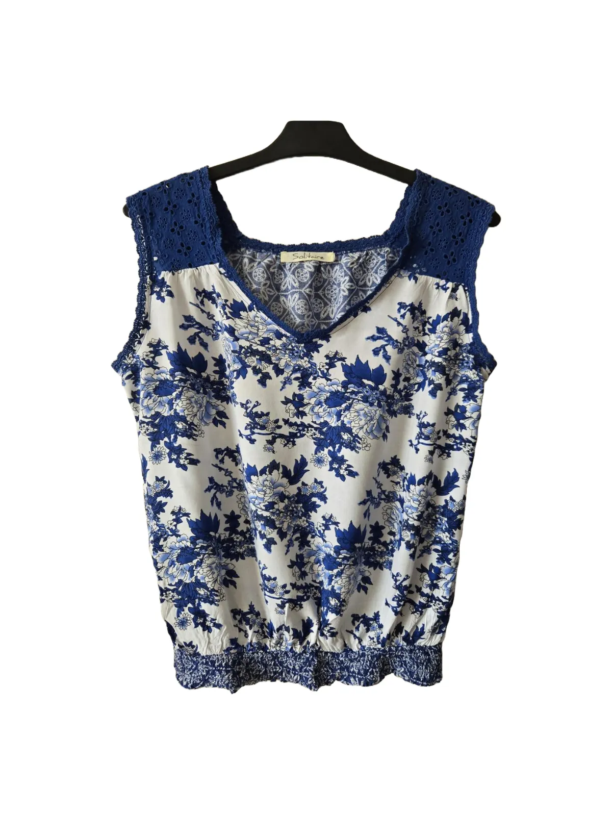 Maiou Solitaire S-M | Albastru, Normal, Bretele subțiri, Floral & Tropical