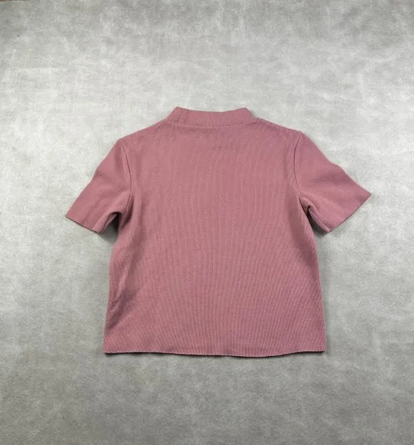 Top cropped Zara S | Roz, Cropped (Scurt), Mânecă scurtă, Bumbac - Image 6