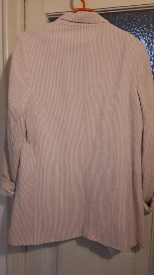 Sacou H&M EU 38 | Roz, Normal, Mânecă lungă, Dungi - Image 9