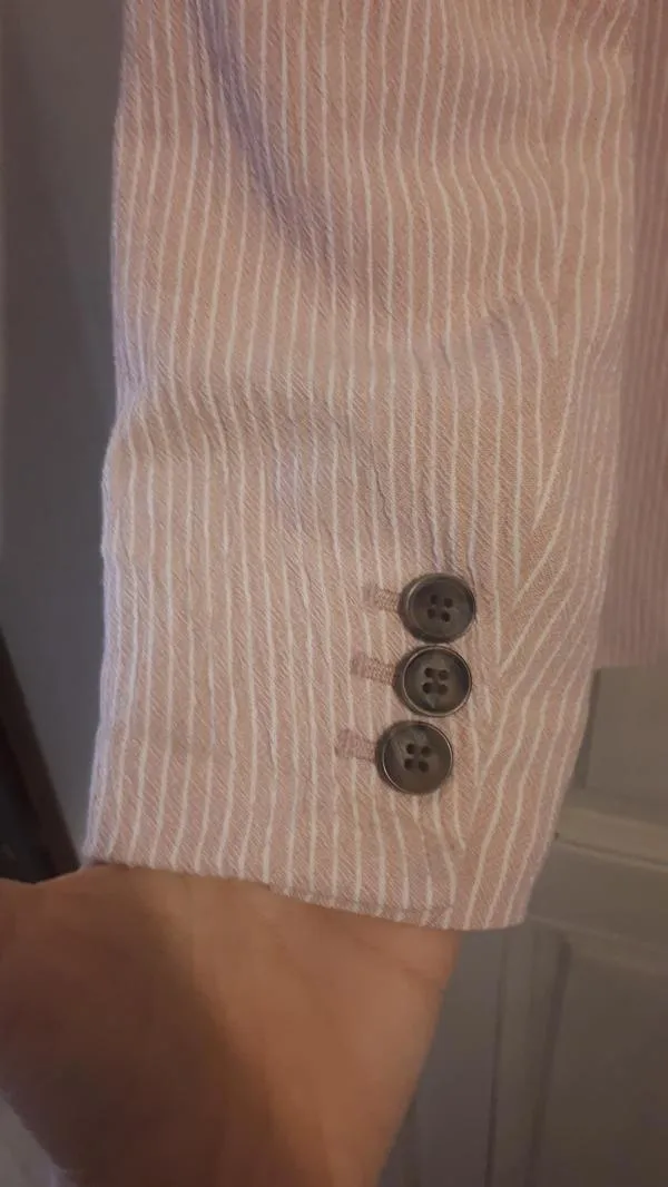 Sacou H&M EU 38 | Roz, Normal, Mânecă lungă, Dungi - Image 10