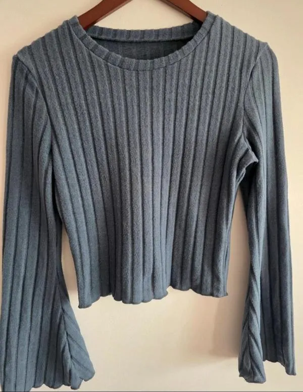 Bluză Shein S | Gri, Normal, Mânecă lungă, Poliester - Image 4