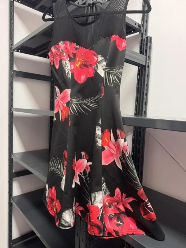 Rochie de seară Quiz EU 36 | Multicolor, Mini, Fără mâneci, Floral & Tropical, Transparent, Poliester - Image 6