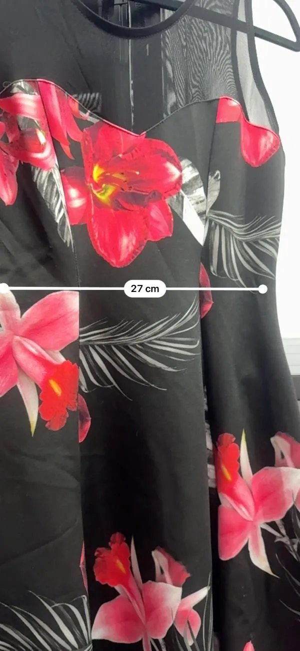 Rochie de seară Quiz EU 36 | Multicolor, Mini, Fără mâneci, Floral & Tropical, Transparent, Poliester - Image 11