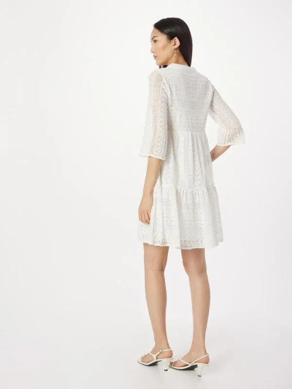 Rochie de vară About You EU 34 | Alb, Mini, Mânecă trei sferturi, Dantelă, Poliamidă - Image 4