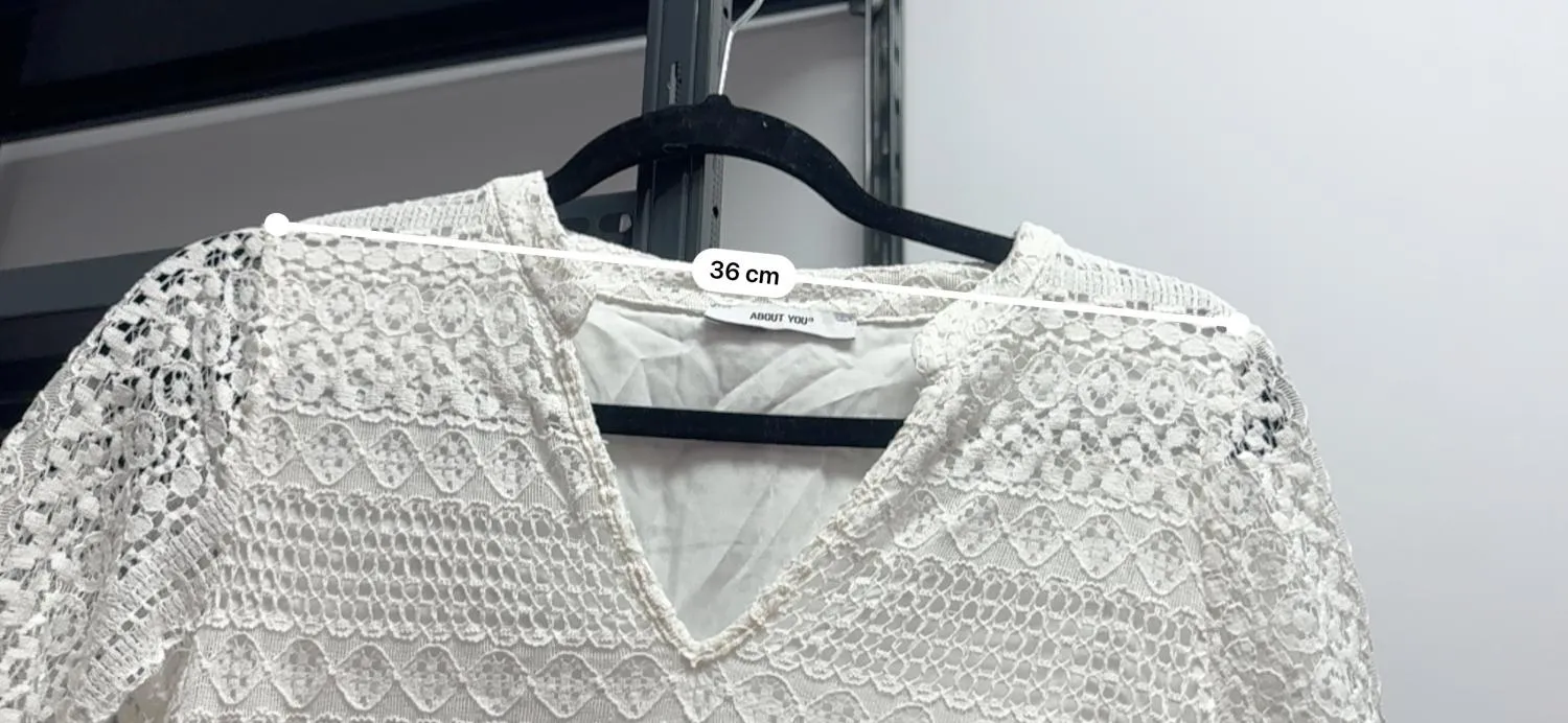 Rochie de vară About You EU 34 | Alb, Mini, Mânecă trei sferturi, Dantelă, Poliamidă - Image 8