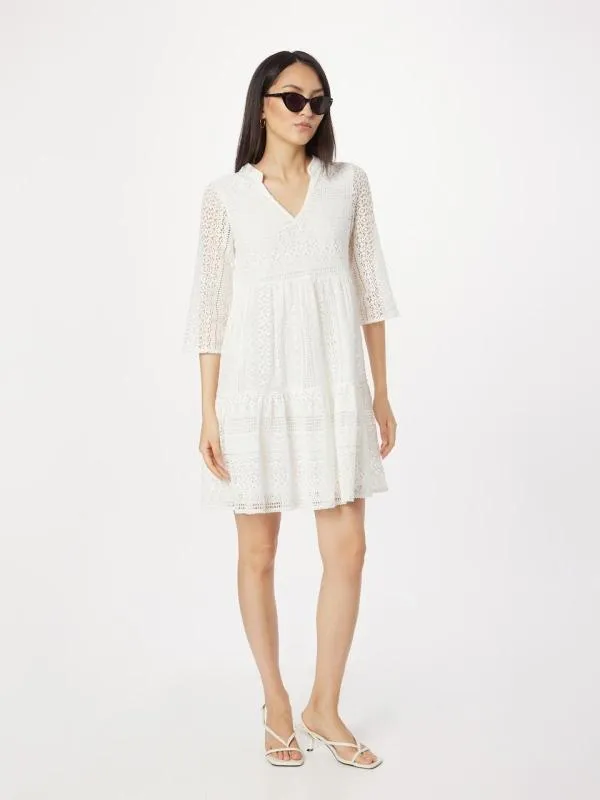 Rochie de vară About You EU 34 | Alb, Mini, Mânecă trei sferturi, Dantelă, Poliamidă - Image 3