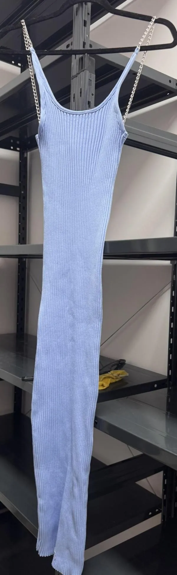 Rochie dreaptă DeeZee EU 38 | Bleu, Midi, Bretele subțiri, Acrilic - Image 2